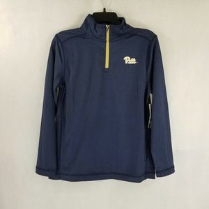 Pitt Panthers Champion L Navy Blue Performance Fleece 1/4 Zip New